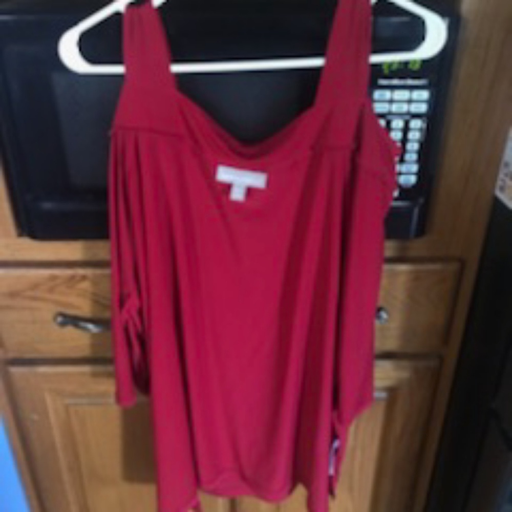 Redish Cold Shoulder Nice Shirt